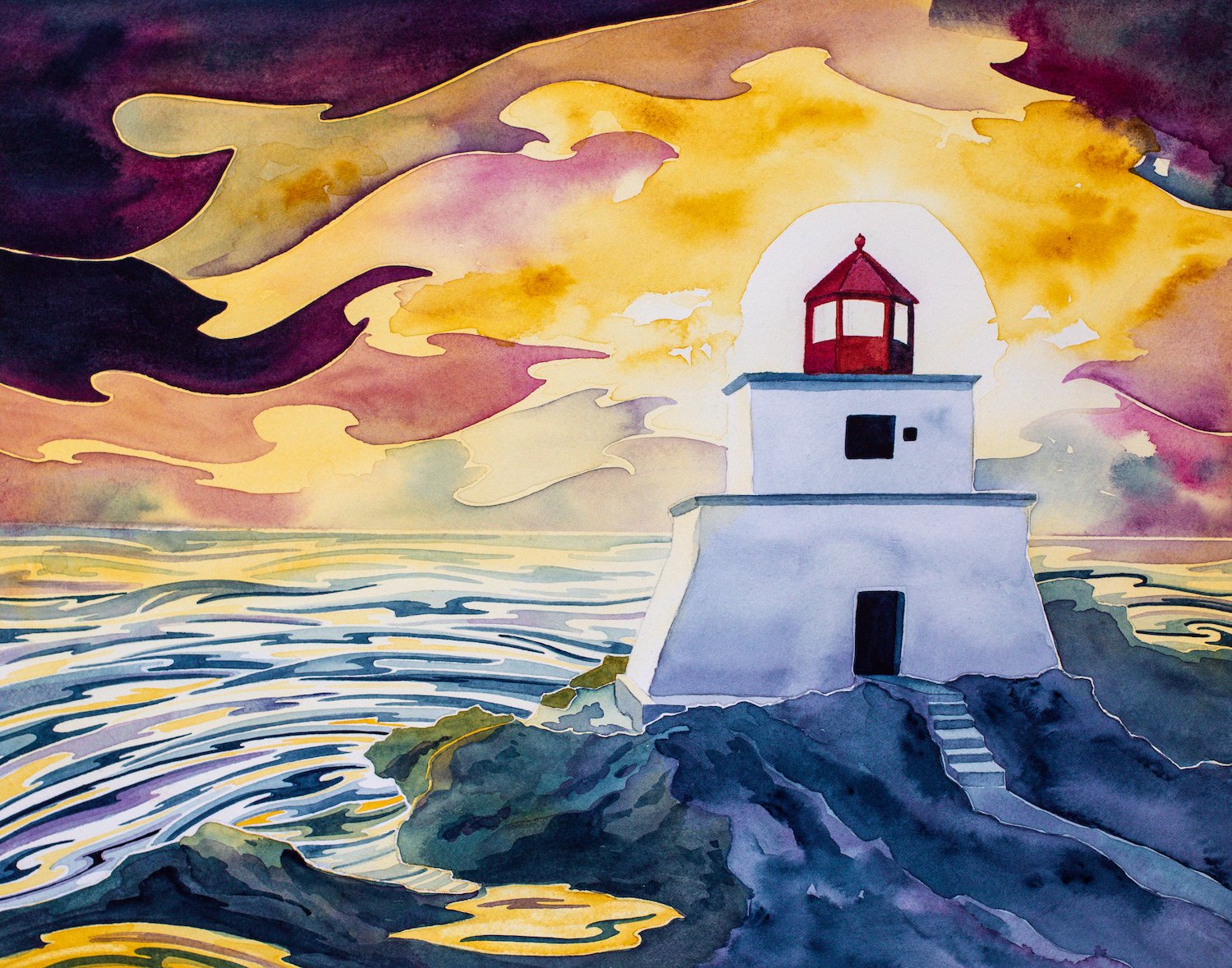 Andrea England Nautical Lighthouse Watercolour Painting-3.jpg